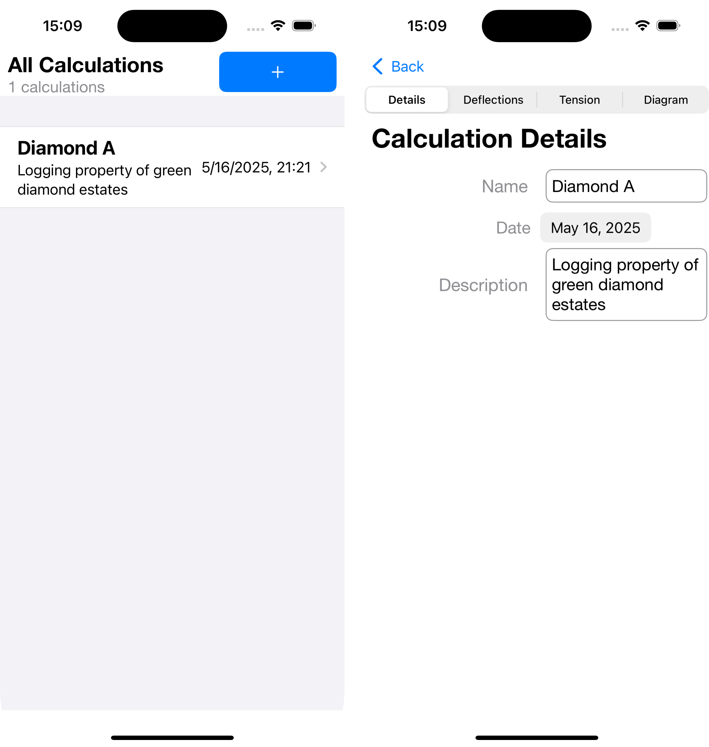 Data collection interface screenshot